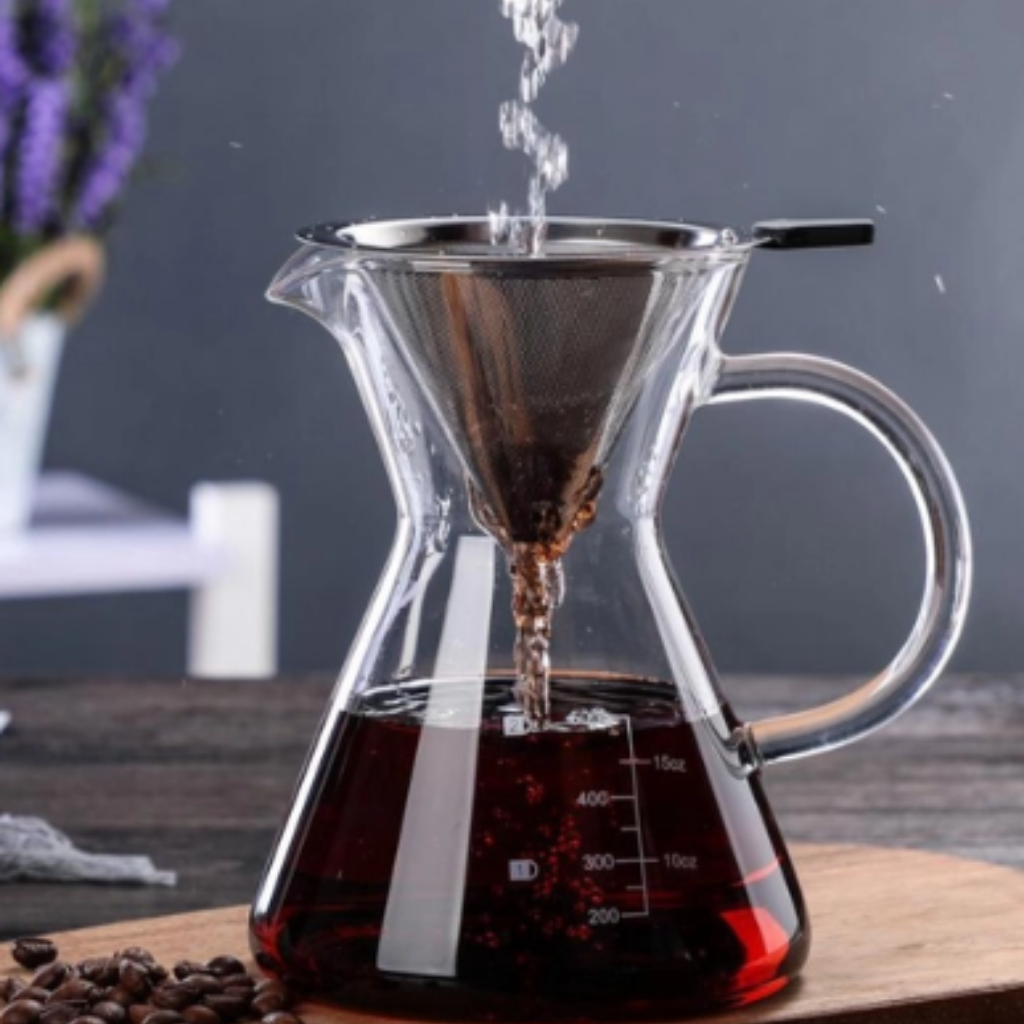 Passador De Café Em Vidro Com Filtro Em Aço Inox 400Ml - Oxford - 2