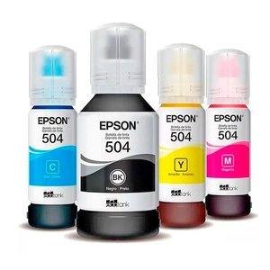 Kit 4 Cores Tinta 504 T504 Epson Original para L4150 L4160 L4260 L6161 L6191 L6270