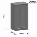 Ver imagem 3 de Armário Aéreo para Cozinha 100% MDF 40 cm 1 Porta Dulce Freijó/Branco