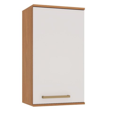 Armário Aéreo para Cozinha 100% MDF 40 cm 1 Porta Dulce Freijó/Branco