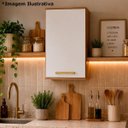 Ver imagem 5 de Armário Aéreo para Cozinha 100% MDF 40 cm 1 Porta Dulce Freijó/Branco