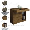 Cômoda 5 Gavetas com Porta Joias Organizador Tampo de Vidro Sevilha Aramóveis - 3