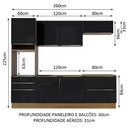 Ver imagem 3 de Cozinha Completa Madesa Lux com Armário e Balcão 6 Portas 5 Gavetas Rustic/Preto Cor:Rustic/Preto