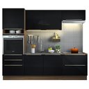 Ver imagem 2 de Cozinha Completa Madesa Lux com Armário e Balcão 6 Portas 5 Gavetas Rustic/Preto Cor:Rustic/Preto