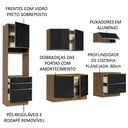 Ver imagem 4 de Cozinha Completa Madesa Lux com Armário e Balcão 6 Portas 5 Gavetas Rustic/Preto Cor:Rustic/Preto