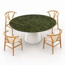 Ver imagem 3 de Mesa de Jantar Cone Oval 137x90 cm Tampo Mármore Vitória Régia Base Laca Branca