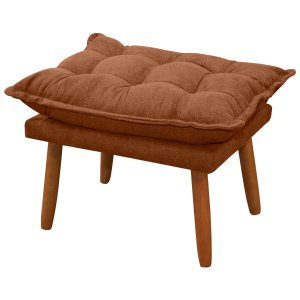 Banqueta Decorativo Angra Retangular para Sala Quarto Bouclé:bouclê Terracota