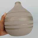 Ver imagem 6 de Vaso Tongass Decorativo Cachepô Enfeite 22x19x19cm Cerâmica Cinza