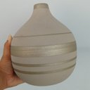 Ver imagem 3 de Vaso Tongass Decorativo Cachepô Enfeite 22x19x19cm Cerâmica Cinza