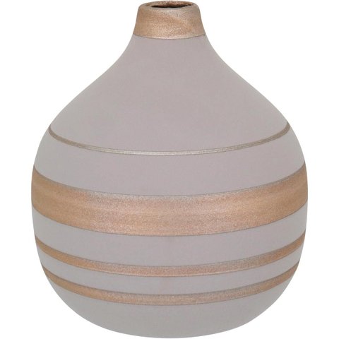 Vaso Tongass Decorativo Cachepô Enfeite 22x19x19cm Cerâmica Cinza