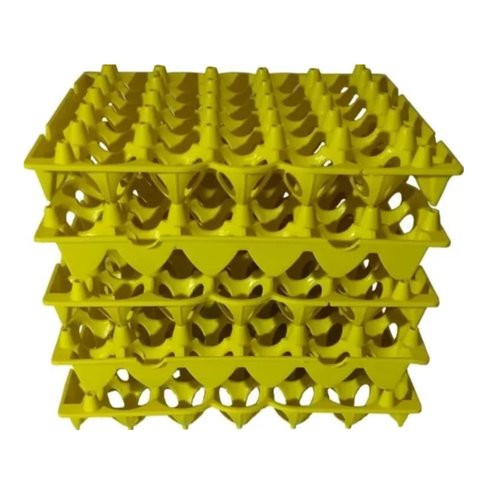 Kit 5 Porta Ovo Cartela Plástica P/30 Ovos Bandeja Higiênica:amarelo