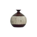 Ver imagem 3 de Vaso Pequeno Decorativo de Cerâmica para Mesa Maia Marrom e Palha 17x16 cm