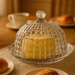 Queijeira com Tampa em Vidro 20cm Liisboa Decoração Café da Manhã Mesa Posta - 4