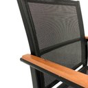 Ver imagem 3 de Jogo de Mesa Jantar 1,50m Zurick Madeira Pétalas 6 Cadeiras Amélia Tela Sling e Alumínio Preto