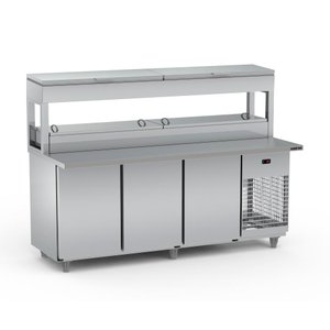 Balcão Condimentador Duplo Refrigerado Refrimate 200cm Tampo Estendido 220v Bsrcdte 2000
