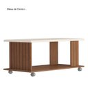 Ver imagem 4 de Conjunto Painel Tv 72" Ripado 160cm C/ Led, Mesa e Bar Cinamomo/off White