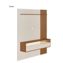 Ver imagem 2 de Conjunto Painel Tv 72" Ripado 160cm C/ Led, Mesa e Bar Cinamomo/off White