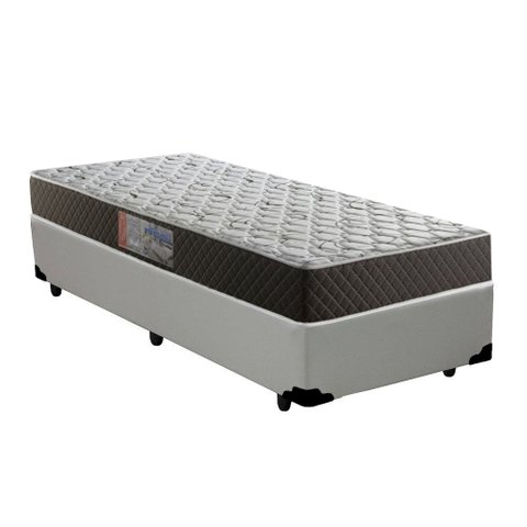Cama Box Solteiro Colchão Mola Ensacada Acolchões + Box Sintético 68x88x188 Cor:Branco