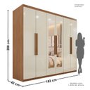 Ver imagem 3 de Guarda-Roupa Casal 6 Portas 4 Gavetas com Espelho Mônaco