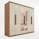 Ver imagem 2 de Guarda-Roupa Casal 6 Portas 4 Gavetas com Espelho Mônaco