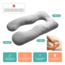 Ver imagem 3 de Almofada Travesseiro de Corpo Gestante Relaxante Isa Grande Macia Veludo Cinza Claro - Desk Design