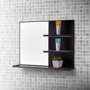 Ver imagem 2 de Espelho para Banheiro com Prateleiras Lugano 60 X 45cm - Preto