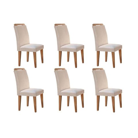 Kit 6 Cadeiras Sala Jantar Athenas 6 Un Imbuia -capuccino/suede Creme - Rufato