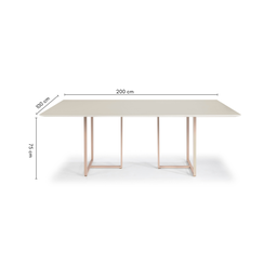 Mesa Jantar Macapá Aço Carbono Dourado Tampo Laca Fendi + Vidro - 3