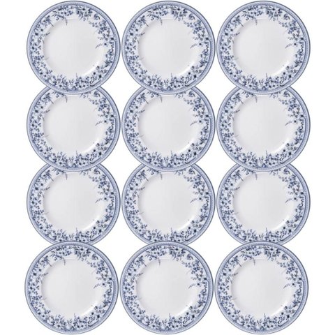 Conjunto 12 Pratos Rasos de Porcelana 28cm Azzura Tramontina Servir Restaurantes Eventos Buffet