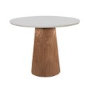 Ver imagem 1 de Mesa de Jantar Redonda Cone 110cm Vidro Off White