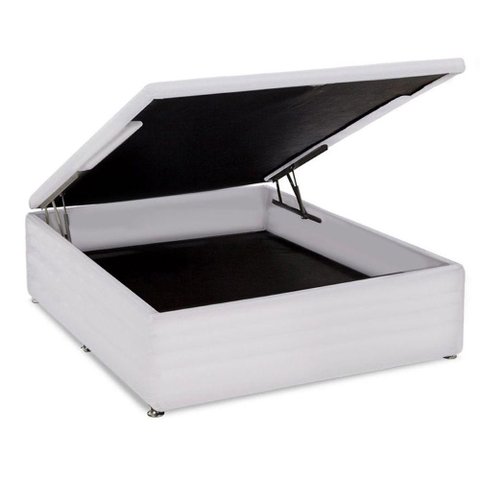 Base box casal bau corino branco 40x138x188cm Ortobom