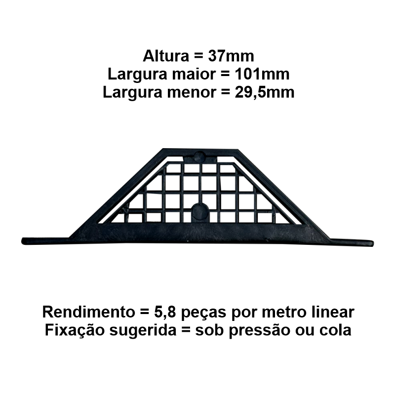 Passarinheira Grade Telha Trapézio T40 Preto Zinco com 100un (17,2m) - 2