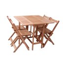 Ver imagem 1 de Conjunto Prático Dobrável Veneza com 4 Cadeiras Madeira Maciça