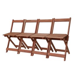Conjunto Prático Dobrável Veneza com 4 Cadeiras Madeira Maciça - 6