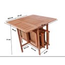 Ver imagem 3 de Conjunto Prático Dobrável Veneza com 4 Cadeiras Madeira Maciça