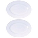 Ver imagem 2 de Kit 2 Travessas Ovais Porcelana Baixela Tramontina 40x29cm Maria Augusta Restaurante