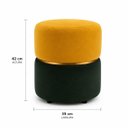 Ver imagem 3 de Kit Puff Hexa Copa do Mundo, Cinta no Meio Dourada Amarelo e Verde Veludo - Let Móveis