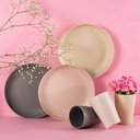 Ver imagem 2 de Conjunto 25 Bandejas de Bambu e Polipropileno 27cm Fundas para Servir Restaurantes Casa de Eventos