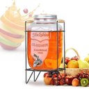 Ver imagem 5 de Suqueira de Vidro com Suporte 8 Litros Dispenser Grande Agua Bebidas Retro Refresqueira Premium