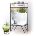 Ver imagem 1 de Suqueira de Vidro com Suporte 8 Litros Dispenser Grande Agua Bebidas Retro Refresqueira Premium