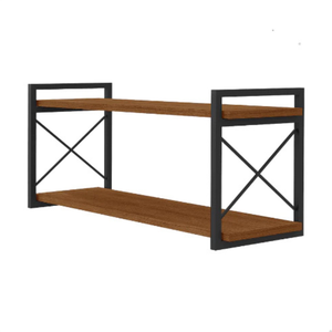 Prateleira de Parede Suspensa Nicho Estilo Industrial com 2 Prateleiras Moderno