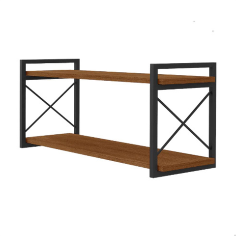 Prateleira de Parede Suspensa Nicho Estilo Industrial com 2 Prateleiras Moderno
