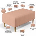 Ver imagem 4 de Puff Decorativo Sala de Estar Cléo W01 Pés Palito 90 cm - Lyam Decor Cléo Pés Palito Linho Rosê