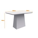 Ver imagem 2 de Mesa De Jantar Tampo Vidro Bella 120 Cm Off White Base Ypê