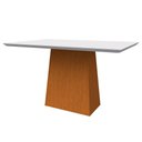 Ver imagem 1 de Mesa De Jantar Tampo Vidro Bella 120 Cm Off White Base Ypê