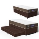 Ver imagem 2 de Cama Box + Colchão Gazin de Molas Ensacadas One Face Air Light + Auxiliar de Espuma Solteiro 88 cm