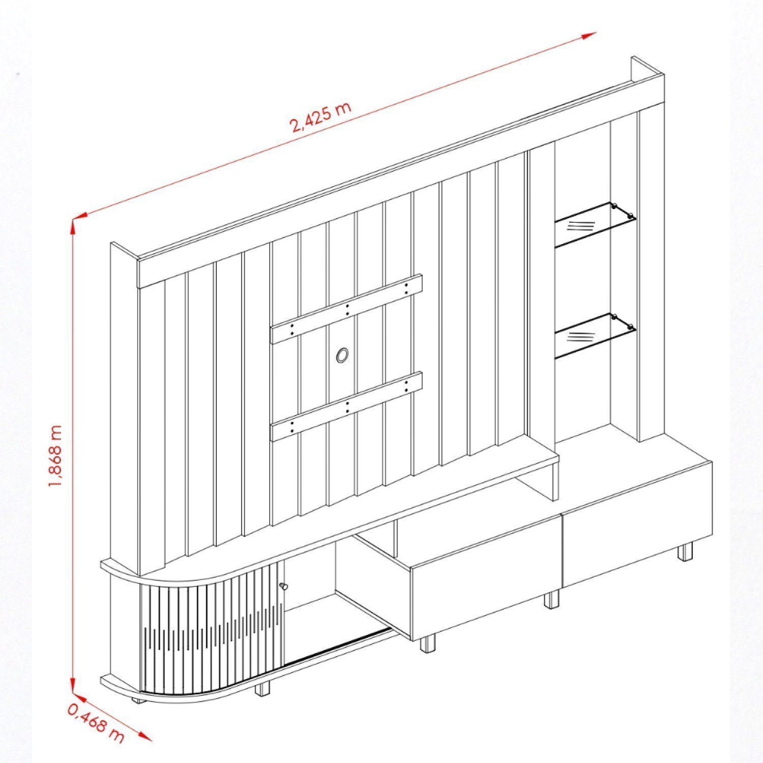 Estante Home para Tv até 70 Polegadas Le Mans - 3