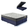 Base Box Baú King 193x203 Suede  com Colchão Adapto Molas Ensacadas - 1