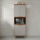 Ver imagem 1 de Torre Quente 4 Portas Nicho para Forno ou Microondas 70 cm Elena Bege/Cinamomo/Offwhite