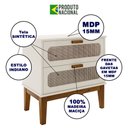 Ver imagem 2 de Mesa de Cabeceira Pés em Madeira Maciça Retrô 60 Cm Palhinha Indiana Santorini Off White